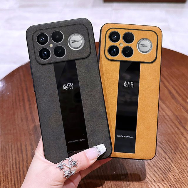 Luxus Wildleder Schaffell Schutzhülle für Xiaomi Poco F8 und F7 Pro in Schwarz - Bild 1