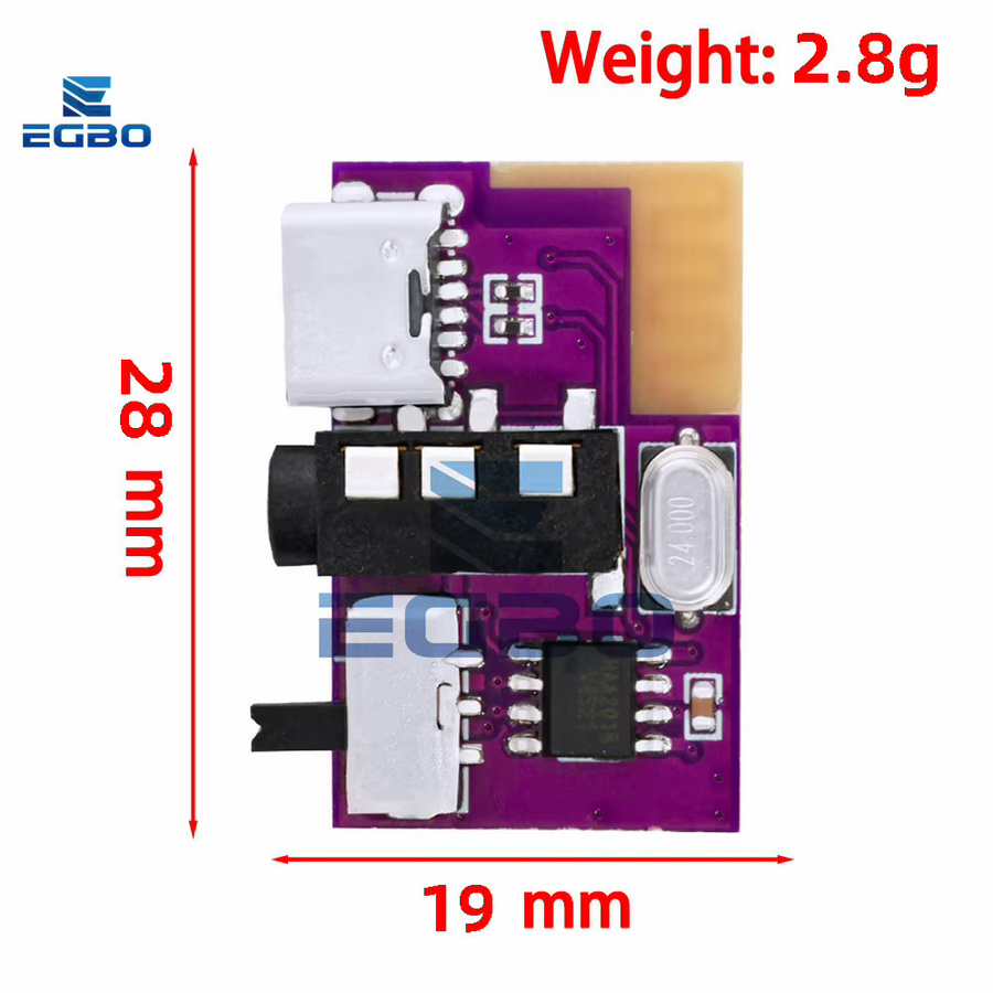 EGBO Bluetooth Verstärker Decoder Modul mit MP3 Player und 3,5mm AUX Empfänger, Mono, Lila - Bild 2