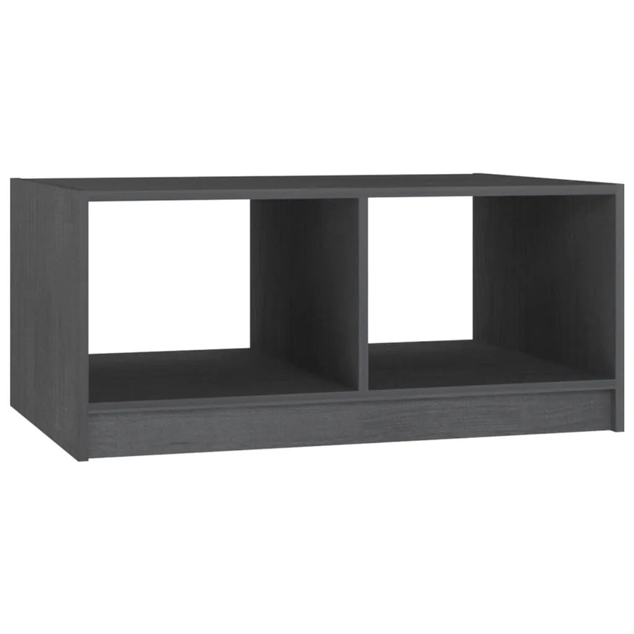vidaXL Couchtisch aus Kiefer Massivholz in Grau, B/T/H: 75 x 50 x 33,5 cm - Bild 2