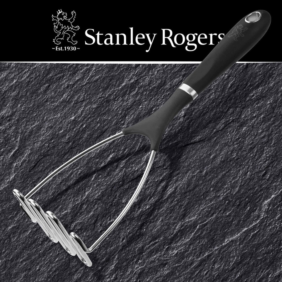 Stanley Rogers Kartoffelstampfer Pride in Silber und Schwarz aus Edelstahl mit ergonomischem Griff, Höhe: 30 cm - Bild 3