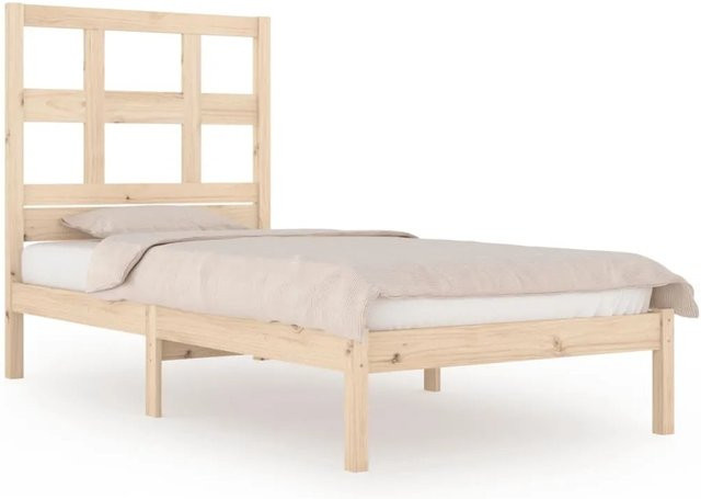 vidaXL Massivholzbett aus Kiefer in Braun mit rustikaler Optik, B/T/H: 90 x 190 cm - Bild 1
