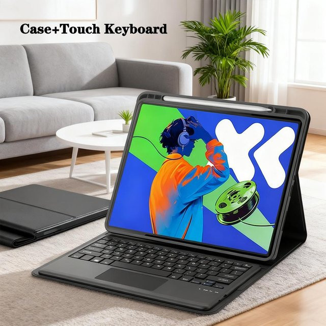 Lenovo Hülle mit abnehmbarer Tastatur und Stifthalter für Xiaoxin Pad Pro 12,7 Zoll Idea Tab Pro 12.7, Schwarz - Bild 1
