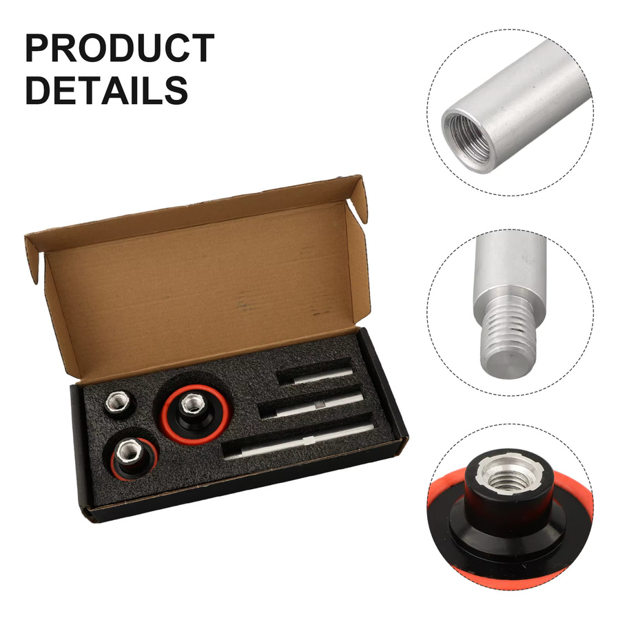 VIBRATITE Verlängerungsstangen Set mit Gewindeadapter und Stütztellern für Polierpads in 75 mm, 100 mm und 140 mm - Bild 2