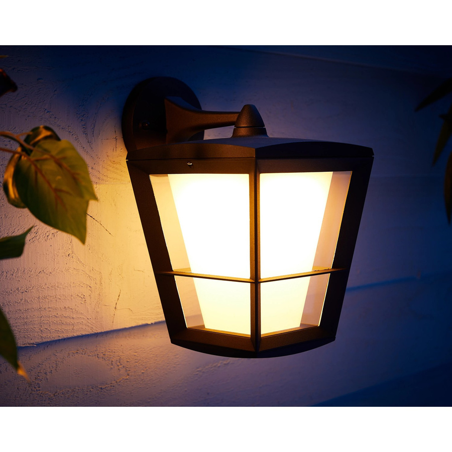 Philips Hue White & Color Ambiance Econic LED-Außenwandleuchte in Schwarz mit Laternenform und 1140 lm - Bild 3