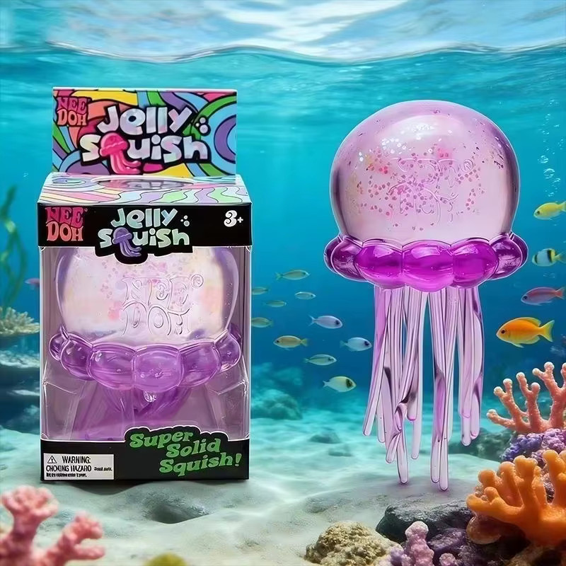 NeeDoh Jelly Squish Transparente Quallen-Stressball mit Glitzer, Fidget-Spielzeug - Bild 4