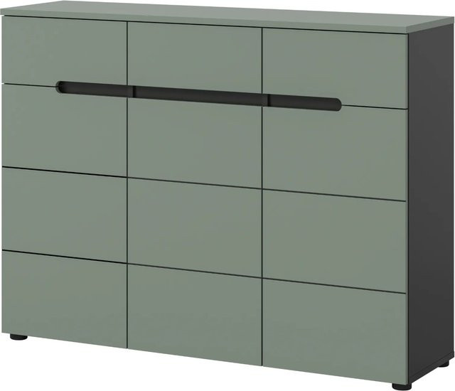Schuhkommode Inn.Furn Cooper in Salbei und Grau, Breite: 120 cm, Tiefe: 37 cm, Höhe: 94 cm - Bild 1