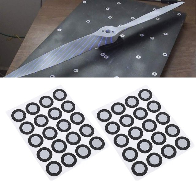 Aramox 3D-Scan-Marker mit diffusem Reflexionsmarkierungspunkt, Innendurchmesser: 12 mm, Außendurchmesser: 19 mm - Bild 1