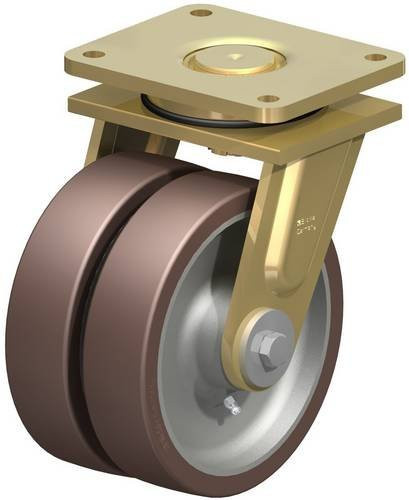 Blickle Doppel-Lenkrolle LSD-GB 200K-35 in Silber, Rad-Durchmesser: 20 cm, Tragfähigkeit: 1800 kg - Bild 1