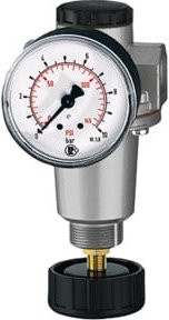 Riegler Druckregler Standard mit Manometer, Farbe Silber, Anschluss BG 1, G 1/4, Druckbereich 0,2 - 6 bar - Bild 1