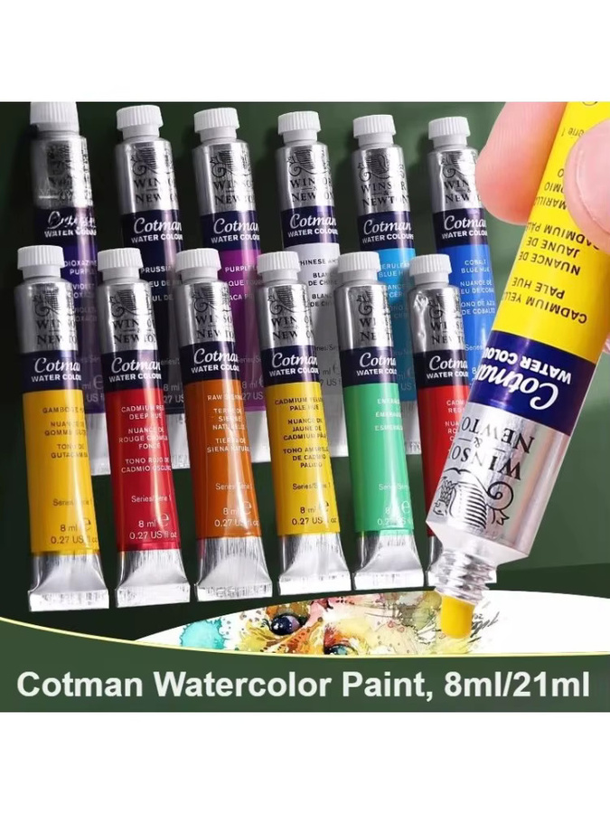 Hochwertige Aquarellfarben in Tuben, transparentes Aquarellpigment, Mehrfarbig, 8 ml und 21 ml - Bild 5
