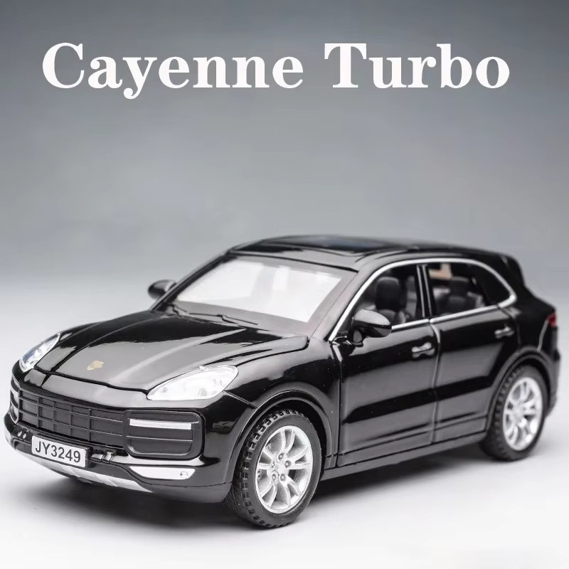 KaKBeir Cayenne Turbo Auto-Modell, 1:32, Metall, Schwarz, ab 3 Jahre - Bild 2