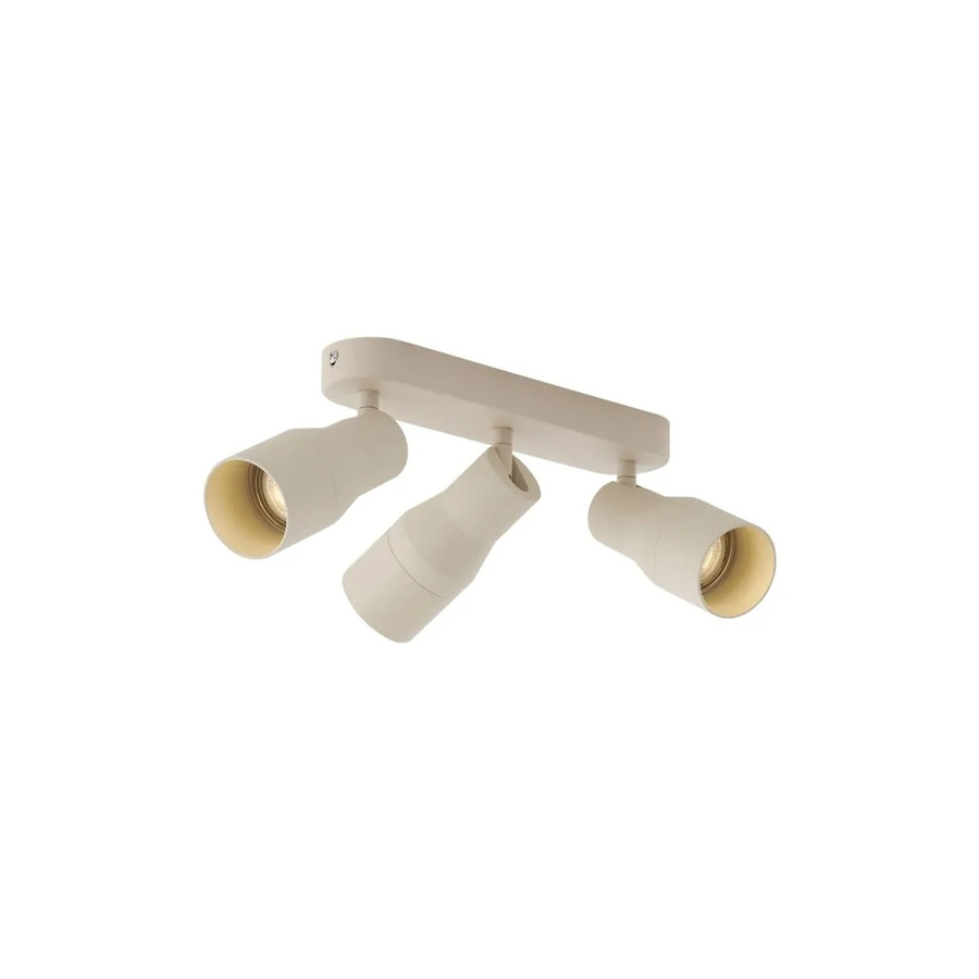 QAZQA Stanley Runde Deckenleuchte Beige 3-flammig mit GU10 Fassung - Bild 1