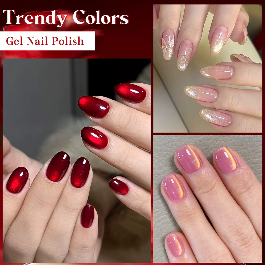 MEET ACROSS Magnetgel-Nagellack-Set, Glitzer, Schimmernd - Bild 3