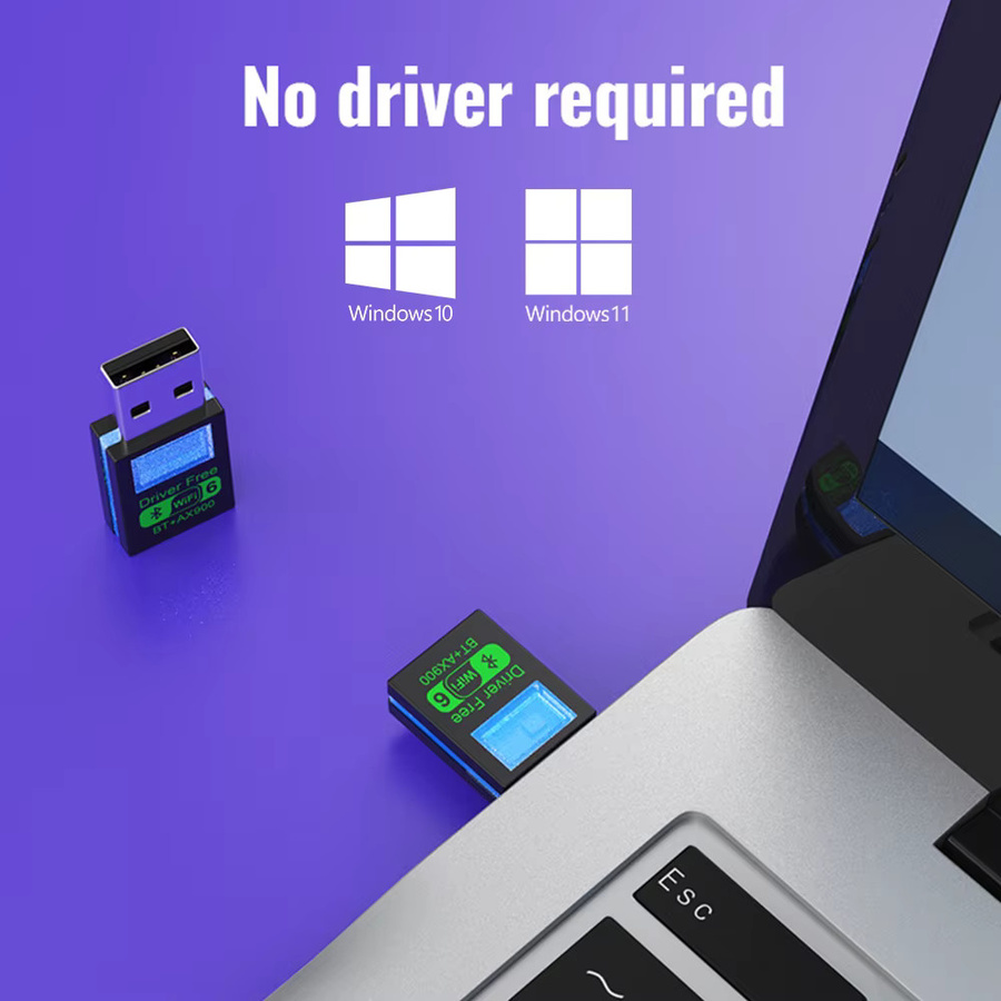 Elough AX900 2in1 USB WiFi 6 und Bluetooth 5.4 Adapter Dual Band 2,4 GHz & 5 GHz Netzwerk Empfänger in Schwarz für Windows 10/11 - Bild 3