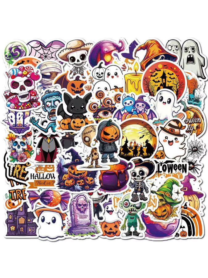50 Stück Halloween-Aufkleber mit Trick or Treat und Vorfahren-Motiven von RecordingYourLife Store in Mehrfarbig - Bild 5