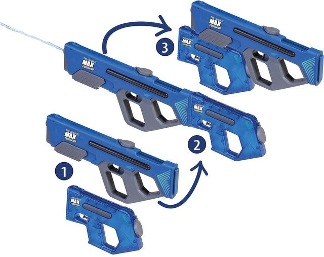 Happy People MAX Liquidator Wasserpistole elektrisch blau 2in1 Set - Bild 1