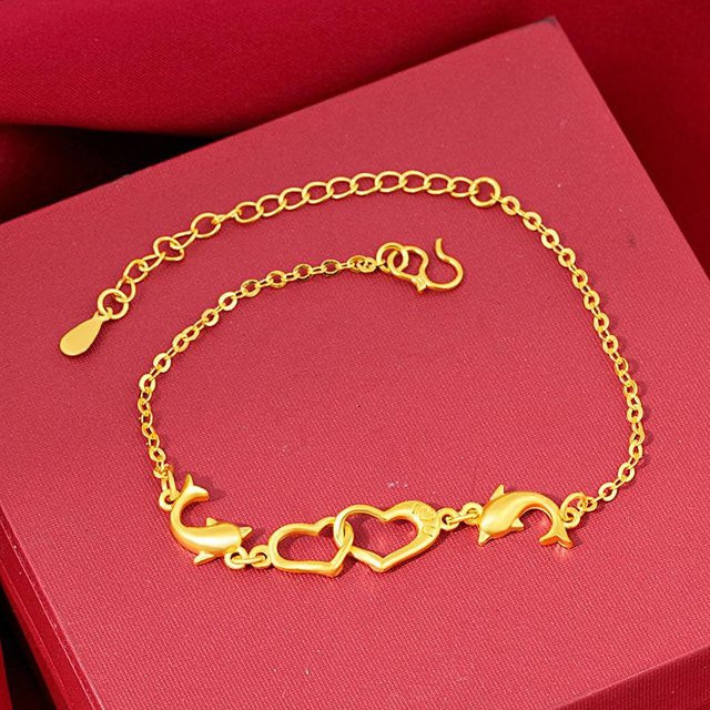 Armband Damen, vergoldet, Kupfer, Herz, sandgold - Bild 1