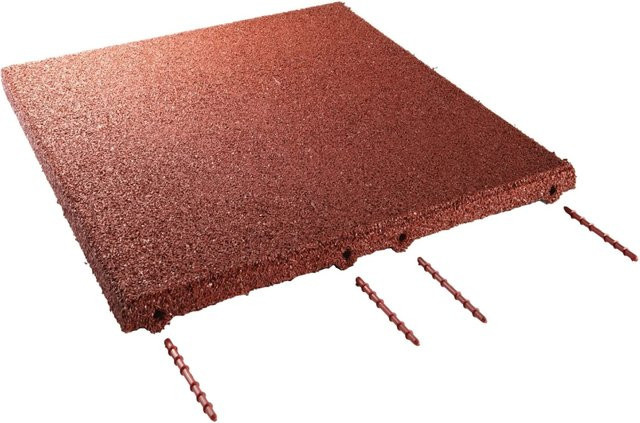 TERRASOFT Fallschutzplatte aus Gummi in Rotbraun, B/H/T: 50 x 3 x 50 cm - Bild 1