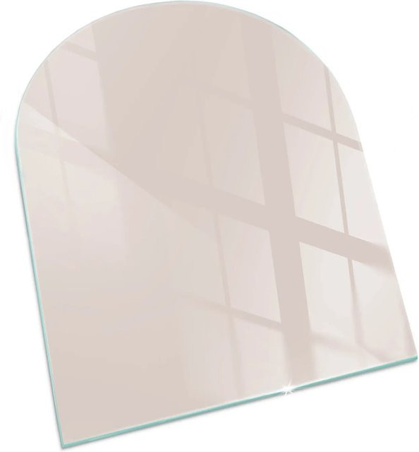 Tulup Kamin-Glasplatte in Beige als Halbkreis für Öfen B: 80 cm, T: 70 cm - Bild 1
