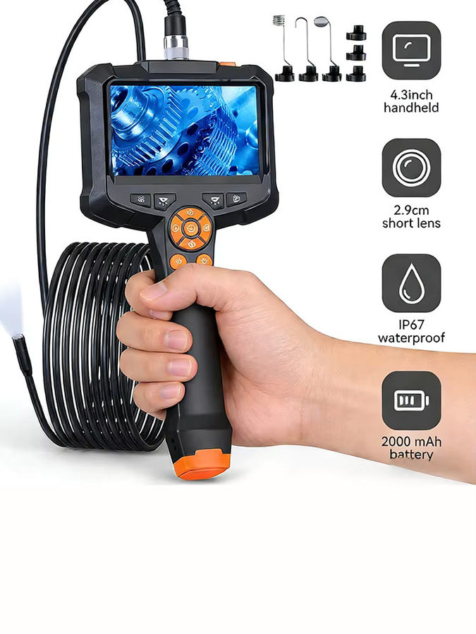 INSKAM Digitale Hand-Endoskopkamera mit 4,3-Zoll-LCD und 1080P Auflösung, halbstarres Schlangenkabel für Autoreparaturen, Schwarz - Bild 6