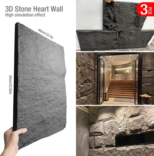 Butchic 3D Wandaufkleber in Steinoptik mit Rautenmuster, selbstklebende Wandverkleidung für dein Wohnzimmer, B/H: 60 x 60 cm - Bild 1