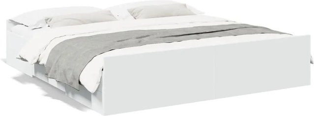 vidaXL Bettgestell mit Schubladen in Weiß aus Holzwerkstoff B/T/H: 200 x 200 x 40 cm - Bild 1