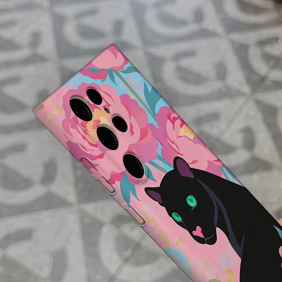 Black Panther Peony Handyhülle für Samsung Galaxy S26 S25 S24 S23 Ultra Plus, stoßfeste doppelschichtige robuste Rückseite, Mehrfarbig - Bild 5