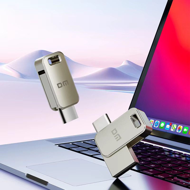 DM PD060 Dual-Port USB-Stick USB 3.2 Gen1 mit USB-C und USB-A OTG-Speicher in Silber für Android, iOS, PC und Mac - Bild 2