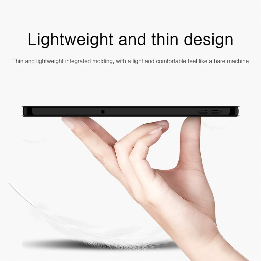 AJIUYU Tablet-Hülle für Xiaomi Redmi Pad SE 9,7 Zoll, dreifach faltbare Flip-Hülle aus PU-Leder mit Standfunktion und TPU Soft Shell, Schwarz - Bild 5