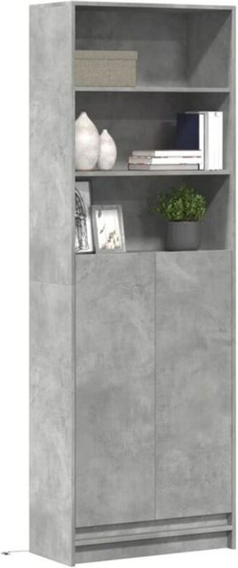 Modernes Highboard Vitrinenschrank mit LED-Beleuchtung von Vidaxl in Grau, B/T/H: 69 x 32,5 x 200 cm - Bild 1