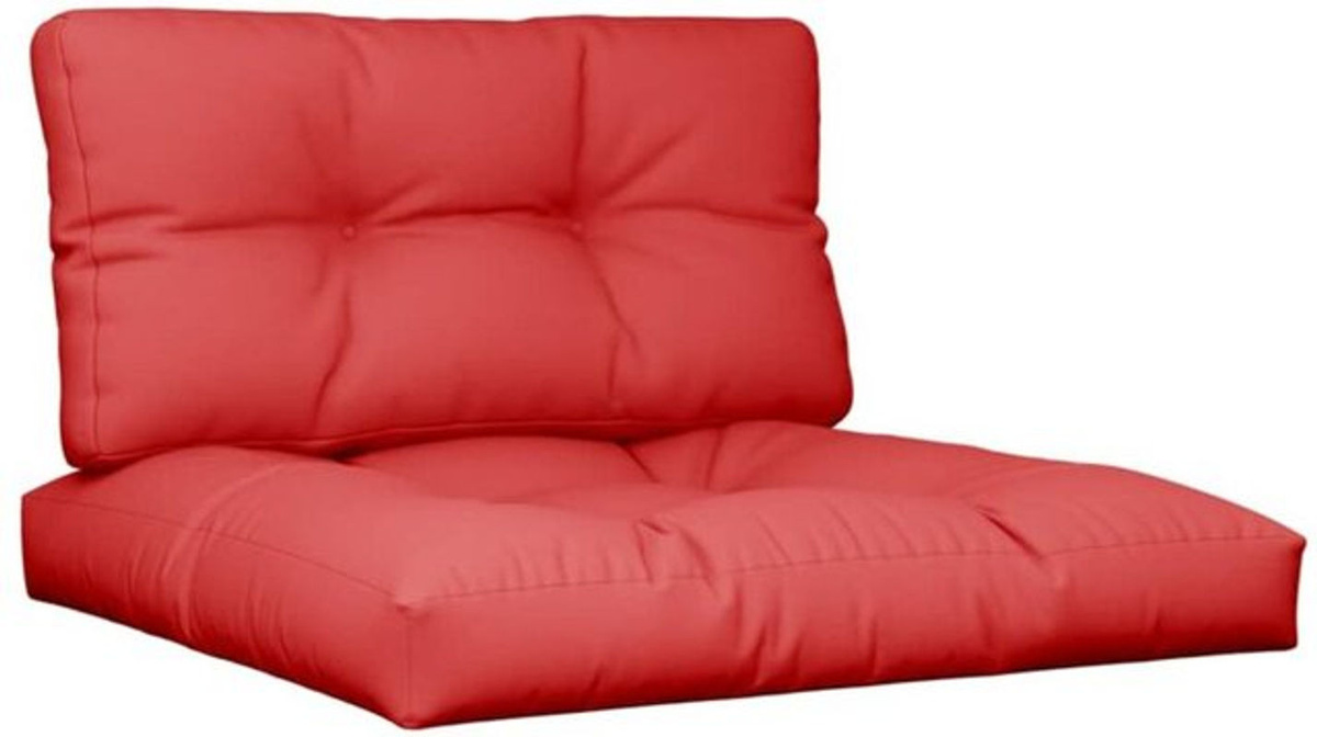 Vidaxl Palettenkissen 2er Set aus Stoff in Rot, quadratisch - Bild 1