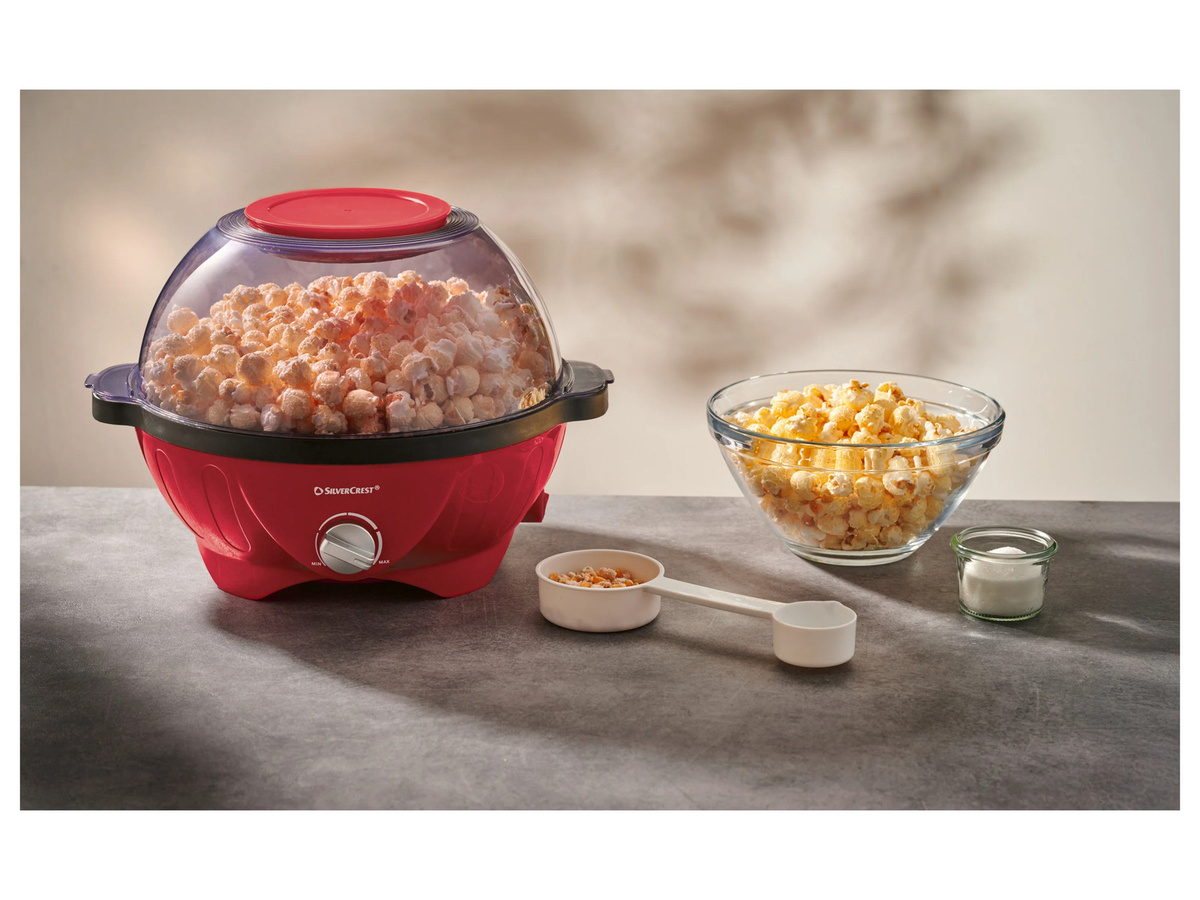 SILVERCREST Popcorn-Maker in Rot und Schwarz mit Aluminium-Kessel und spülmaschinenfesten Teilen - Bild 2