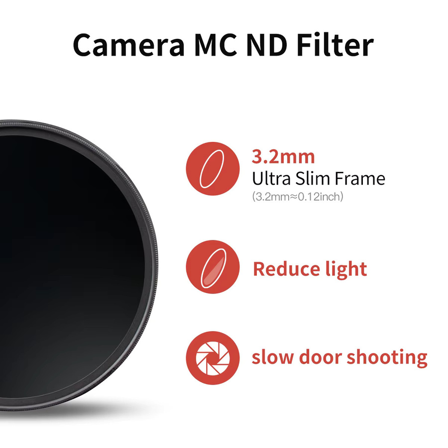 MECORIGHT Neutral Density Filter Set ND8 ND16 ND32 in Schwarz für Canon Sony Nikon Fuji Sigma Tamtamron DSLR Kamera Objektive - Bild 2