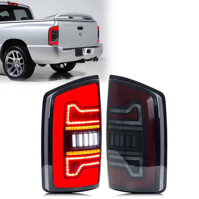 LED-Rückleuchten mit sequentiellen Blinkern für Dodge Ram 1500 2500 3500 Modelle 2006 bis 2008, Farbe: Rot - Bild 1