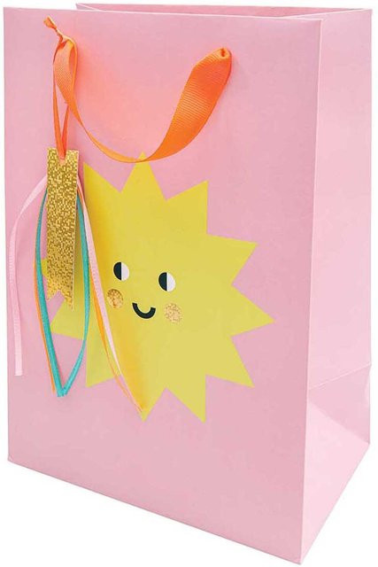 Rico Design Paper Poetry Geschenktüte Sonne Happy Birthday in Gelb und Gold, B/T/H: 18 x 12 x 26 cm - Bild 1