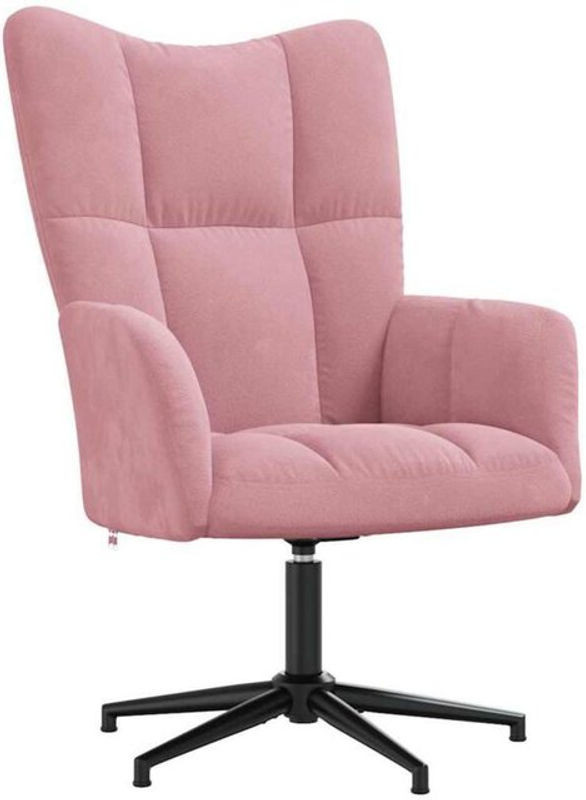 Modern Relaxsessel von vidaxl in Rosa aus Samt und Stahl - Bild 1