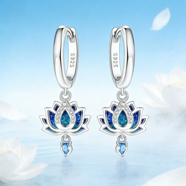 MISEFF Ohrringe, 925 Silber, Zirkonia, Damen, blau - Bild 1