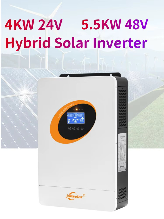 JSDSolar Hybrid-Solarwechselrichter 4KW 6.5KW Off-Grid mit MPPT 120A Solarladegerät und WLAN, Reiner Sinuswellen-Wechselrichter, Farbe: Weiß - Bild 1