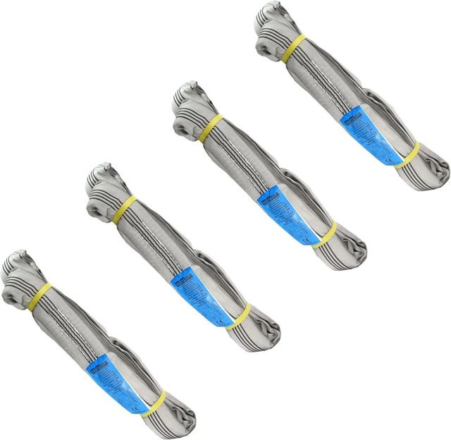 TrutzHolm 4er Set Rundschlingen Grau mit 4m Umfang und 4t Tragkraft - Bild 1