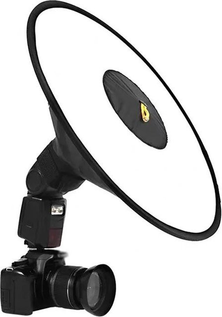 JustFun Runde Faltbare Studioblitz Softbox mit Aufbewahrungstasche Weiß, Durchmesser: 44 cm - Bild 1