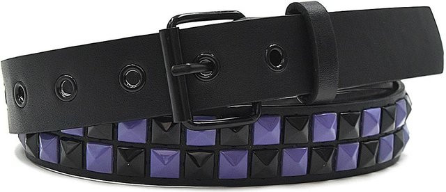 Gürtel Ruidi bb, PU Leder, Lila, Nieten, Unisex, 105 cm - Bild 1