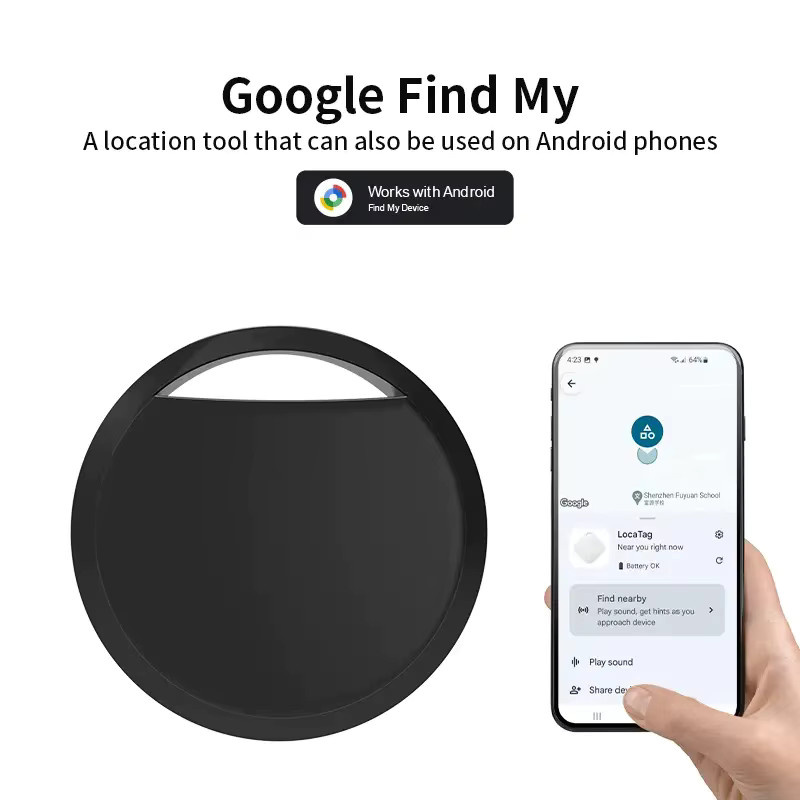 Android-Tracker Langstrecken-Finder als tragbares Anti-Verlust-Gerät für die Google Find My Device App, Smart-Tag Lokalisierung in Schwarz oder Weiß - Bild 2