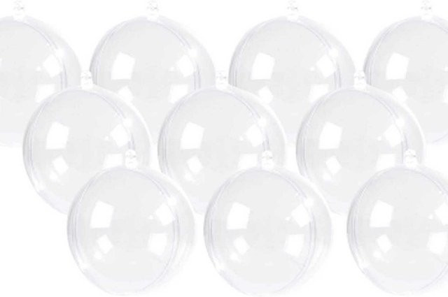 Rico Design Acrylkugeln transparent für Weihnachten, 10 Stück, Durchmesser: 6 cm - Bild 1
