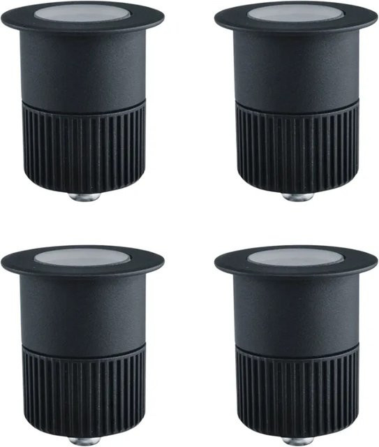 ENOVALITE LED Bodenleuchte Gartenstrahler 4er Set, Schwarz, Warmweiß, IP67 Bodeneinbaustrahler - Bild 1