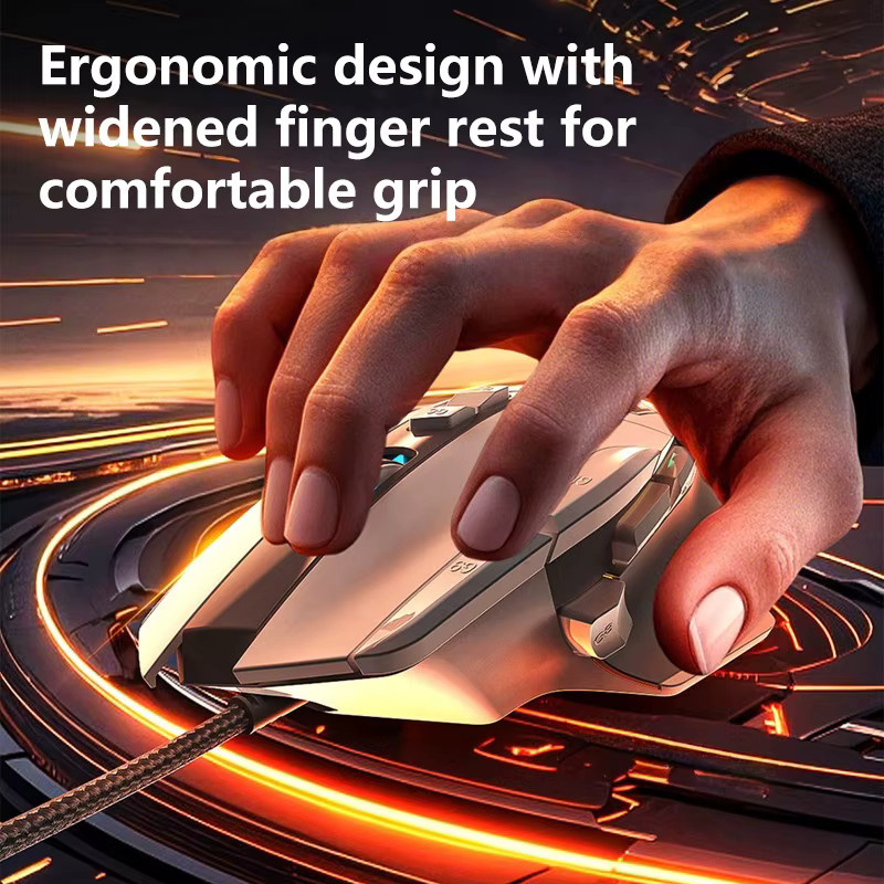 Ergonomische kabellose Gaming-Maus in Weiß mit Bluetooth und USB-C, programmierbar mit optischem Sensor für PC und Windows - Bild 1