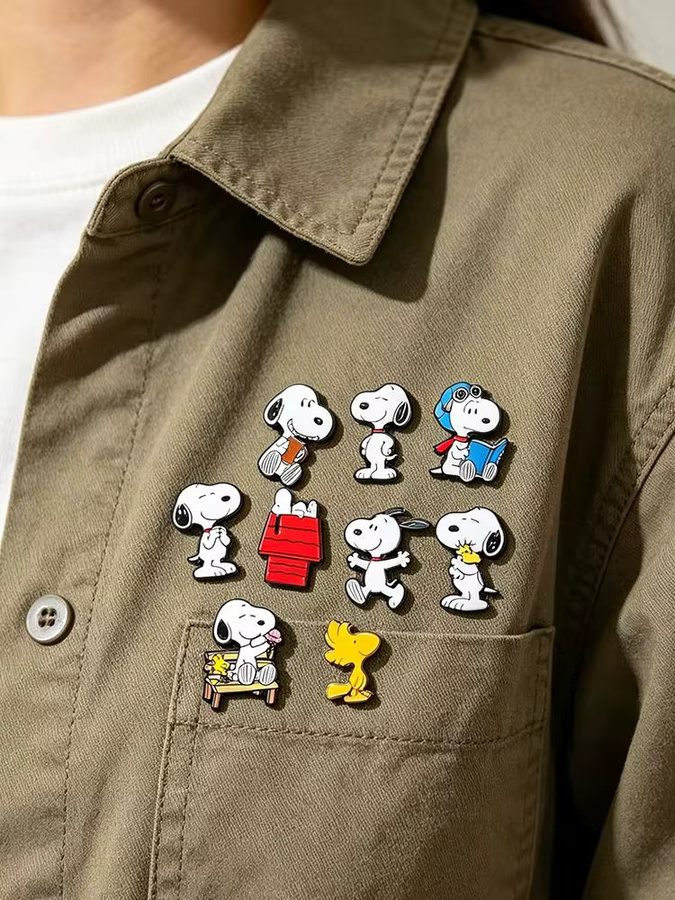 Bandai Snoopy Woodstock Cartoon Emaille-Broschen, 10-teiliges Set - Bild 4
