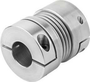 KIPP Metallbalgkupplung Gr. 30 aus Aluminium in Silber, D1 10 mm, D2 10 mm, Länge 65 mm - Bild 1