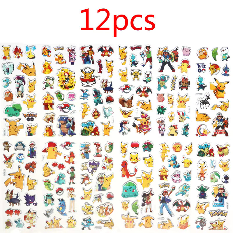Bandai Pokémon Pikachu Aufkleber, 12-teiliges Set, Bunt / Mehrfarbig - Bild 2