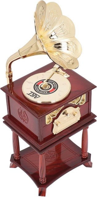 Mechanische Retro Grammophon Spieluhr von mfySpace in Braun für deine Tischdekoration - Bild 1