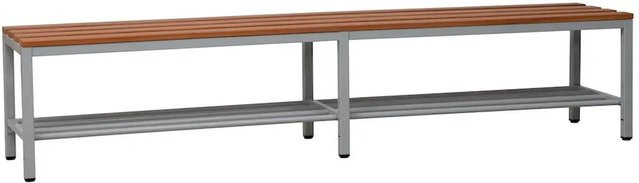 PROREGAL Sitzbank Seal freistehend in Grau und Buche mit Schuhrost, H x B x T: 40 x 200 x 40 cm - Bild 1